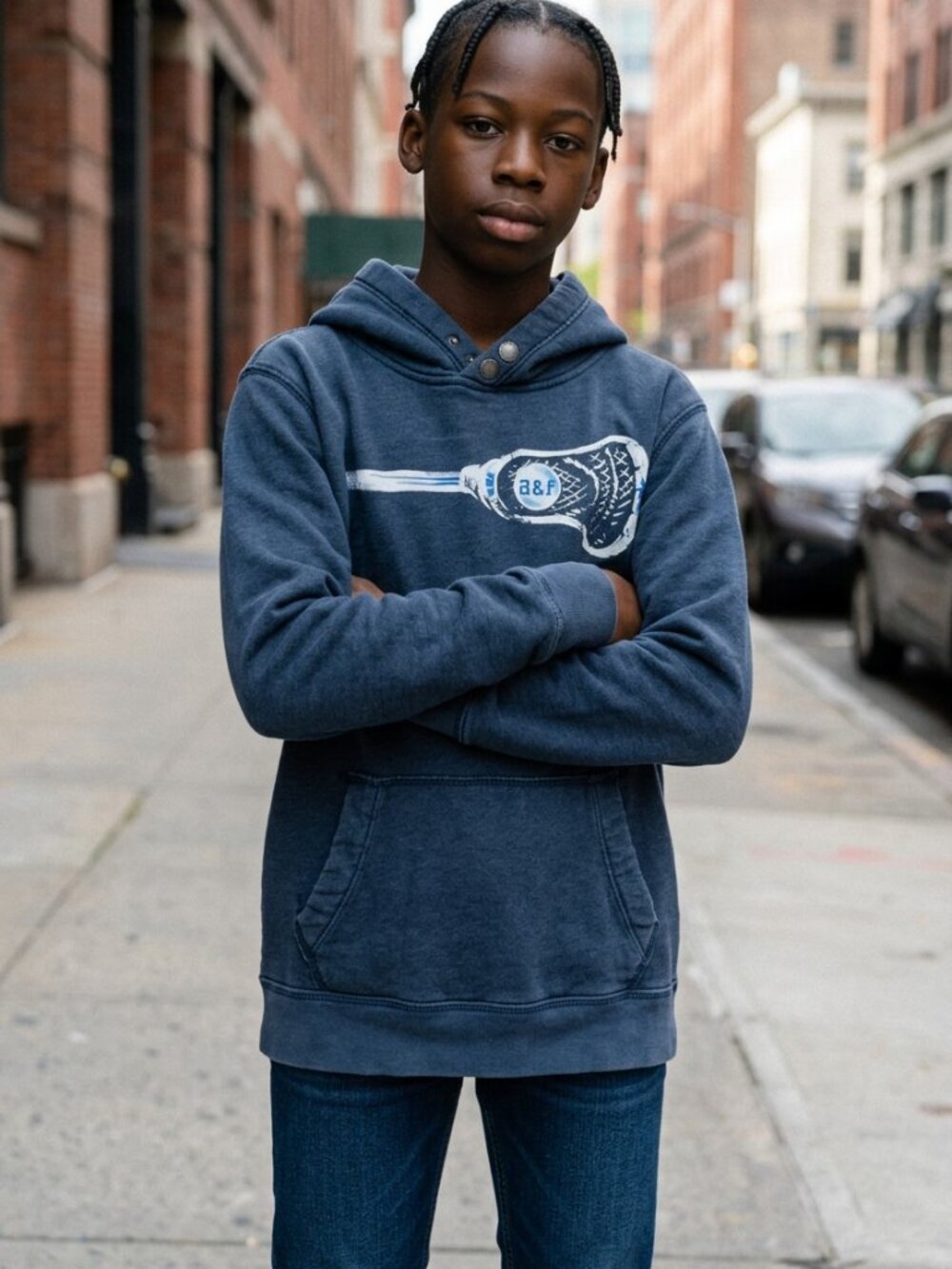 Abercrombie & Fitch Men's Dark Gray Hoodie